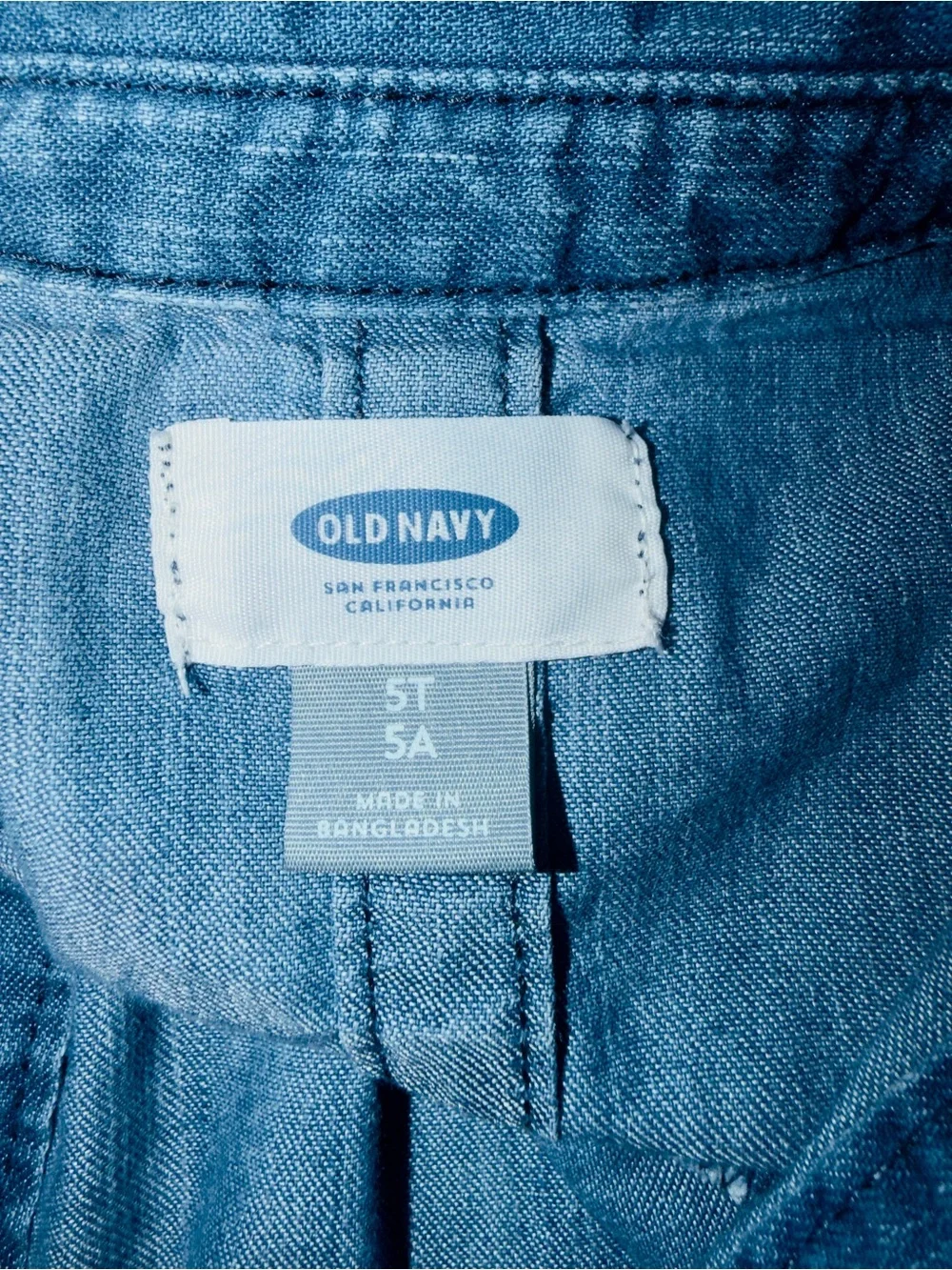 Old Navy Girls' Indigo Denim Button-Front Shirt Dress